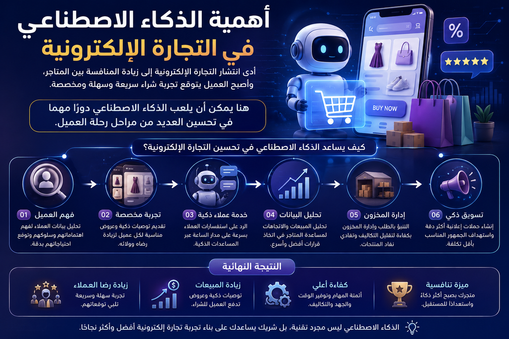 أهمية الذكاء الاصطناعي في التجارة الإلكترونية