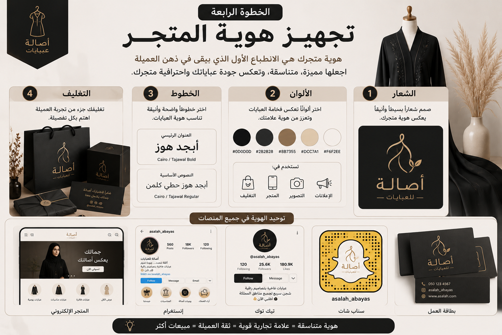 الخطوة الرابعة: تجهيز هوية المتجر