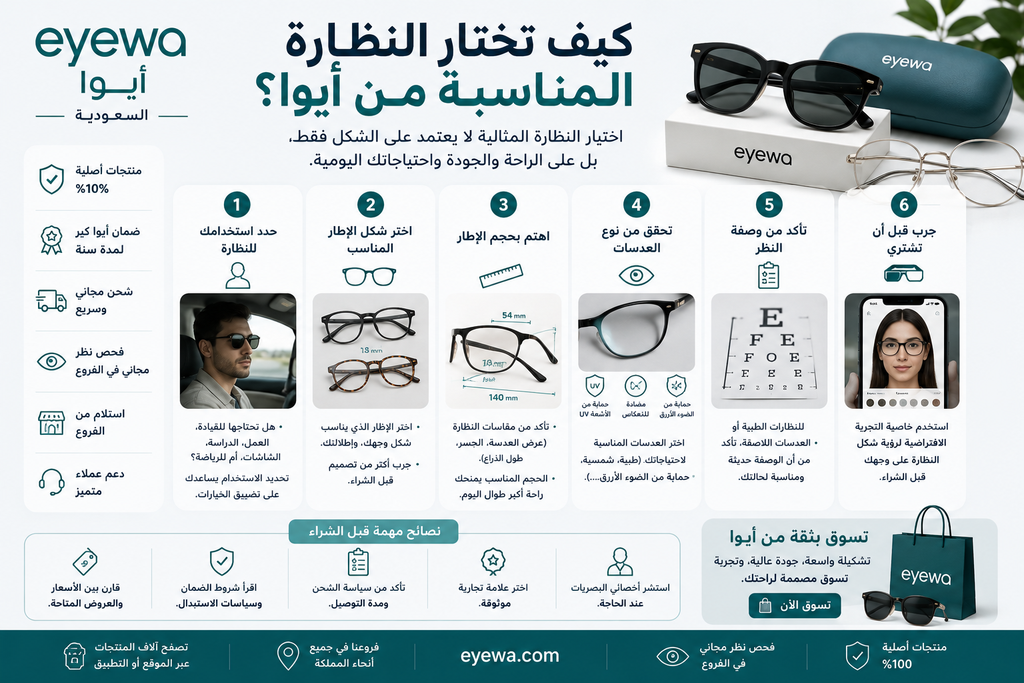 كيف تختار النظارة المناسبة من أيوا؟